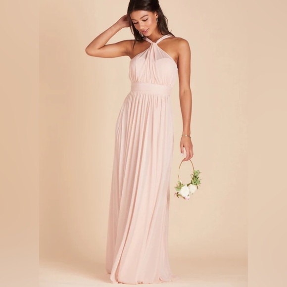 NWT Birdy Grey Dress KIKO DRESS CHIFFON PALE BLUSH Small Formal Wedding - Picture 2 of 10